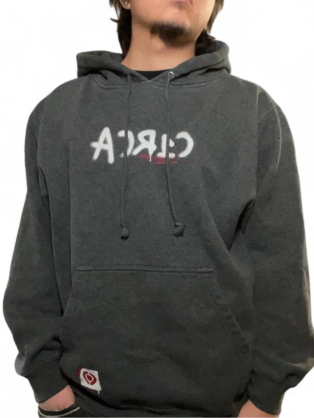 Vintage C1RCA‎ Skateboard Graffiti Logo Hoodie Charcoal Heather Medium